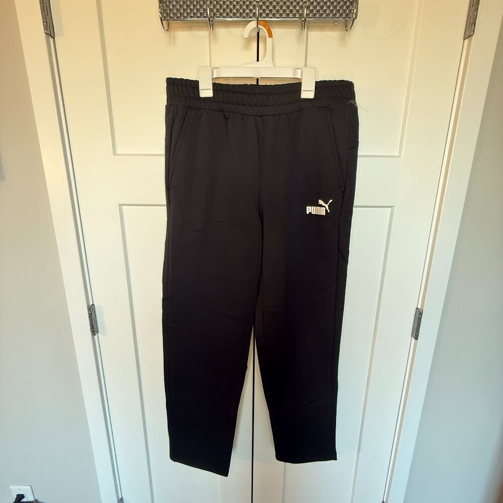 NWOT Puma Men's Black Fleece Sweatpants Mid Rise Training Straight Leg Size L